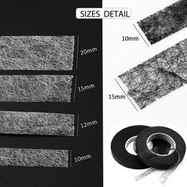 Listing 5 of 12 for 70yards White/Black Double Faced Adhesive Fabric Tape Patchwork Interlini CHK12N