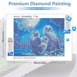 Listing 17 of 19 for HUACAN 5d Diy Diamond Painting Owl Animal Diamond Art Full Drill Embroide CHK12N