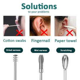 Listing 8 of 9 for 6Pcs/Set Stainless Steel Ear cleaner Wax Removal Tool Ear Pick Digging Artifact