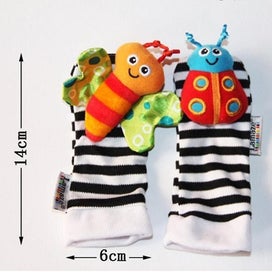 Listing 2 of 3 for 4pcs Infant Rattle Socks Toys Grasping Activity Newborn Wrist Strap Develop