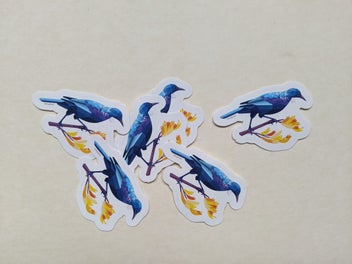Listing 3 of 7 for New Zealand stickers set, Kiwi sticker set, New Zealand bird stickers, Set of 6