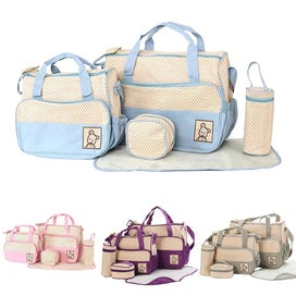 Listing 14 of 14 for 5Pcs/Set Nappy Bag Waterproof Large Capacity Stroller Baby Diaper Bag Mul CHK12N