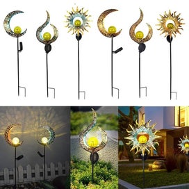 Listing 4 of 9 for Retro Sun Moon Flame Solar Lamp IP65 Waterproof Solar Lights Outdoor Gard CHK12N