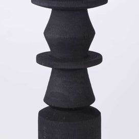 Listing 2 of 3 for Papaya Nala Carved Candle Holder Large Black