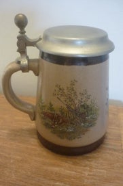 Listing 2 of 7 for GERMAN POTTERY TANKARD WITH PEWTER LID