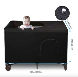 Listing 4 of 10 for Blackout Cover for Pack N Play - Crib Blackout Cover Tent