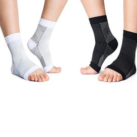 Listing 4 of 6 for Hod Health & Home Socks Tights White / Pink Black Foot Ankle Compression For Hee