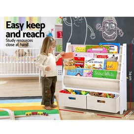 Listing 4 of 7 for Keezi 4 Tier Kids Bookshelf Bookcase Children Toy Organiser Display Rack