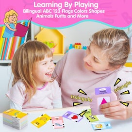 Listing 3 of 7 for Pink-Bilingual English Spanish Flash Cards for Toddlers Audible Toys