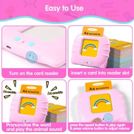 Listing 4 of 7 for Pink-Bilingual English Spanish Flash Cards for Toddlers Audible Toys
