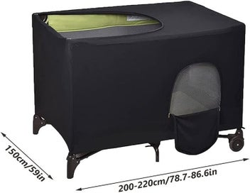 Listing 2 of 12 for Blackout Crib Cover Travel Baby Bed Tent Cot Canopy Shade i2490BK0