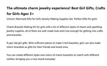 Listing 3 of 15 for Charm Bracelet Making Kit & Unicorn/Mermaid Girl Toy