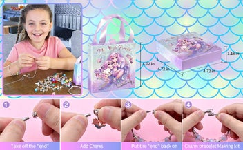 Listing 6 of 15 for Charm Bracelet Making Kit & Unicorn/Mermaid Girl Toy