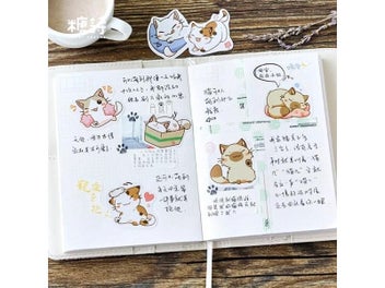 Listing 4 of 8 for 45 Pcs/box My Naughty Cats Mini Paper Sticker Diary Album Decorations