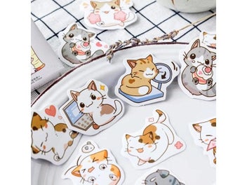 Listing 6 of 8 for 45 Pcs/box My Naughty Cats Mini Paper Sticker Diary Album Decorations