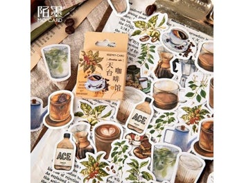 Listing 3 of 8 for 46pcs/lot Vintage Rooftop Coffee House Journal Stickers