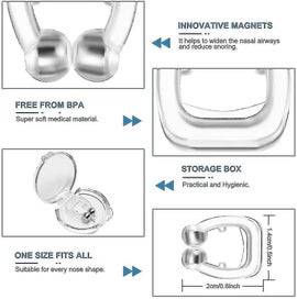 Listing 4 of 5 for 4 Pieces Of Silicone Magnetic Snoring Stopper Anti Snore Clip