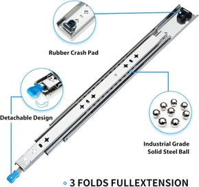 Listing 2 of 12 for Drawer Slides 900mm x 53mm With Lock Heavy Duty Runners | Ball Bearing Runners