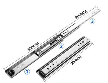 Listing 3 of 12 for Drawer Slides 900mm x 53mm With Lock Heavy Duty Runners | Ball Bearing Runners