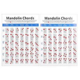 Listing 3 of 3 for Practical Mandolin Chord Chart Fretboard Notes Coated Paper for Beginners