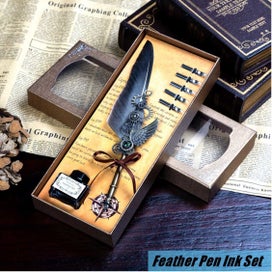 Listing 3 of 13 for Quill Feather Calligraphy Writing Pen Wings Gift Set *Local Clearance*