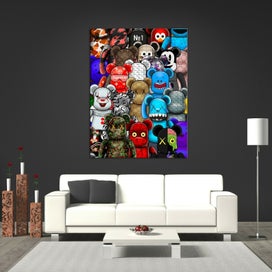 Listing 4 of 4 for 1 PANEL FREE SHIPPING - Large Canvas Print - Kaws