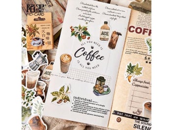 Listing 4 of 9 for 45pcs/pack Vintage Rooftop Coffee Shop Stickers Set For Journal Planner Diy