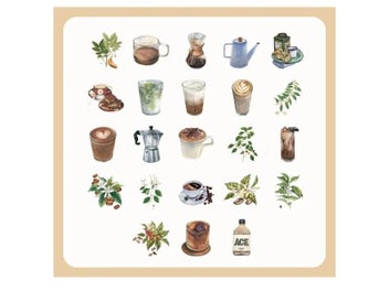 Listing 7 of 9 for 45pcs/pack Vintage Rooftop Coffee Shop Stickers Set For Journal Planner Diy