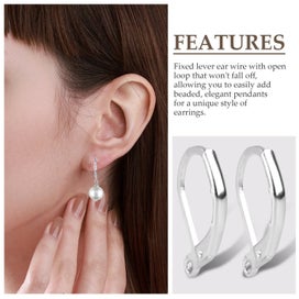 Listing 5 of 10 for Silver Earring Hooks DIY Jewelry Beads Ear Wires Making Supplies Kit 120/240PCS