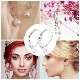 Listing 6 of 10 for Silver Earring Hooks DIY Jewelry Beads Ear Wires Making Supplies Kit 120/240PCS