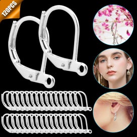 Listing 10 of 10 for Silver Earring Hooks DIY Jewelry Beads Ear Wires Making Supplies Kit 120/240PCS