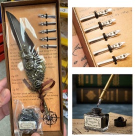 Listing 2 of 13 for Quill Feather Calligraphy Writing Pen Wings Gift Set *Local Clearance*
