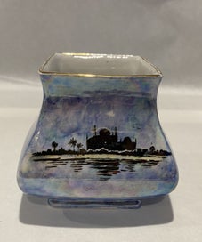 Listing 2 of 6 for SALE! Grimwades Glimpses of the East Lustreware Square Vase - Rare