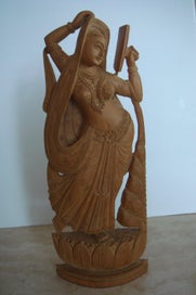 Listing 6 of 13 for Vintage Hand Carved Indian Goddess Figurine