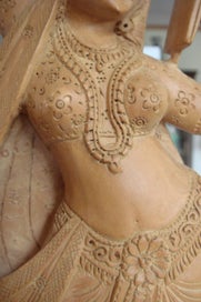 Listing 5 of 13 for Vintage Hand Carved Indian Goddess Figurine