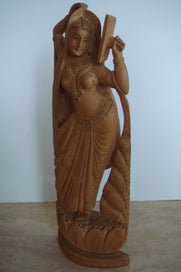 Listing 7 of 13 for Vintage Hand Carved Indian Goddess Figurine