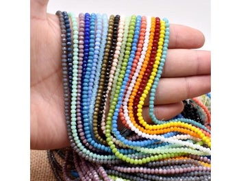 Listing 3 of 10 for Yanqi 2 3 4mm Rondell Faceted Crystal Beads For Jewelry DIY