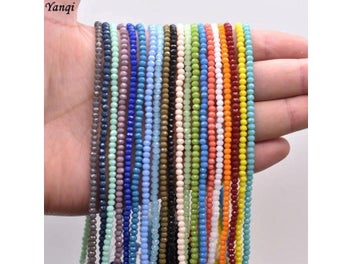 Listing 5 of 10 for Yanqi 2 3 4mm Rondell Faceted Crystal Beads For Jewelry DIY