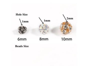 Listing 4 of 10 for 6mm 8mm 10mm AB Color Rhinestone Ball Beads Metal Crystal For Jewelry DIY