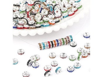 Listing 7 of 10 for 6mm 8mm 10mm AB Color Rhinestone Ball Beads Metal Crystal For Jewelry DIY