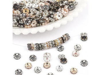 Listing 8 of 10 for 6mm 8mm 10mm AB Color Rhinestone Ball Beads Metal Crystal For Jewelry DIY