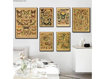 Listing 4 of 10 for Butterfly Insect Flower Mushroom Poster Botanical Educational Kraft Paper DIY