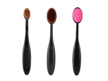 Listing 4 of 10 for 3 Sizes Flat Drawing Painting Makeup Brushes Kit For DIY Scrapbooking