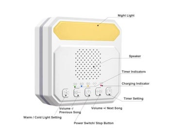 Listing 4 of 9 for Q8-03 Baby Sleep Sound Machine White Noise Machine With Night Light 21 Soothing