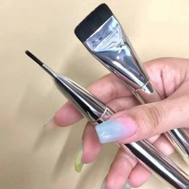 Listing 3 of 9 for 2PC Ultra Thin Foundation Brush Lightweight Face Contour Brush Flat Head Facial