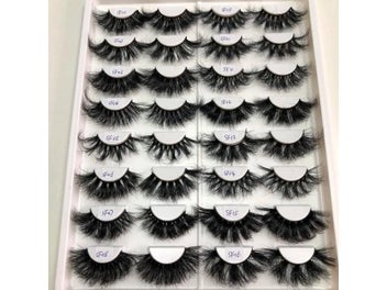 Listing 8 of 10 for Buzzme Volume Mink Lashes Dramatic Fluffy 25mm Long Eyelashes Messy Reusable
