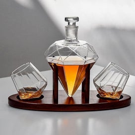 Listing 2 of 3 for Carafe with Two Glasses and Tray - Diamond