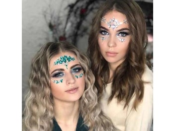 Listing 5 of 10 for 3D Acrylic Glitter Rhinestone Temporary Face Tattoo For Kids Holiday Party