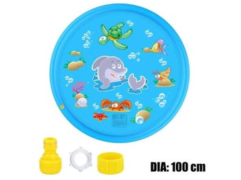 Listing 5 of 9 for 170/150/100cm Kids Inflatable Water Spray Pad Round Water Splash Play Pool