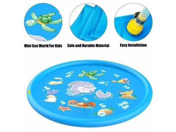 Listing 6 of 9 for 170/150/100cm Kids Inflatable Water Spray Pad Round Water Splash Play Pool